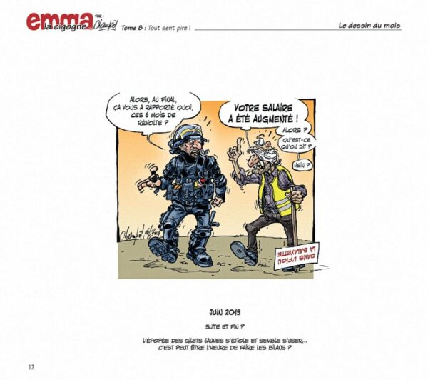 Intérieur du tome 8 d'Emma la cigogne : Dessin de Presse