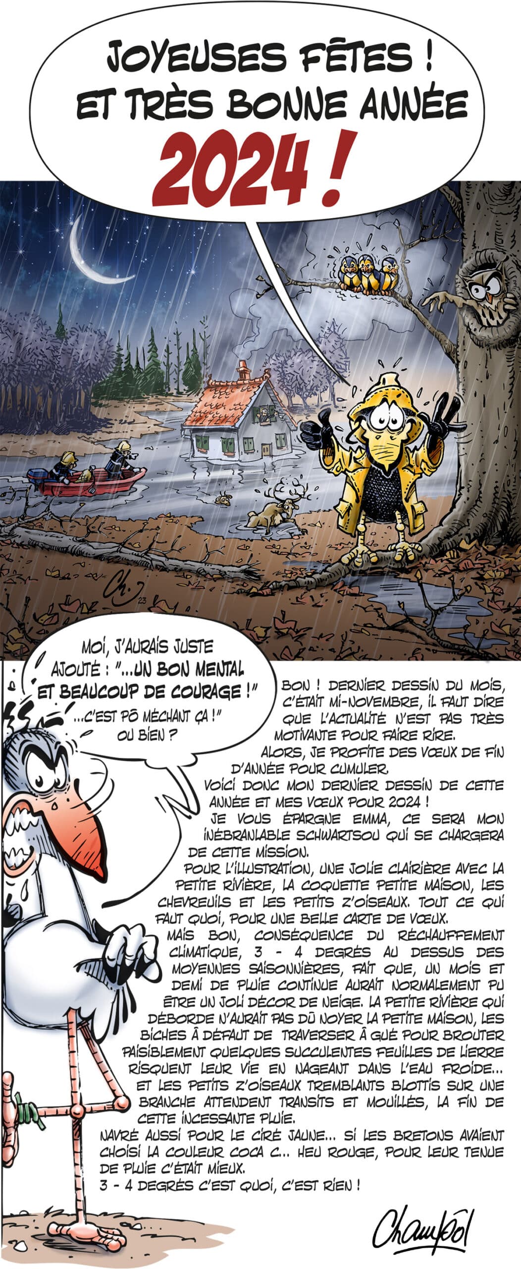 Dessin du mois de décembre et Vœux de Champol